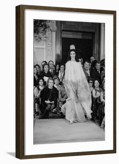 A Girl in a Tulle Dress Modeling at Palazzo Pitti-null-Framed Photographic Print