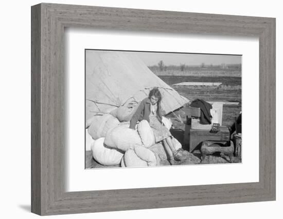 A girl in the camp for white flood refugees at Forrest City, Arkansas, 1937-Walker Evans-Framed Photographic Print