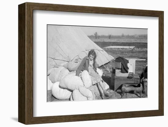 A girl in the camp for white flood refugees at Forrest City, Arkansas, 1937-Walker Evans-Framed Photographic Print