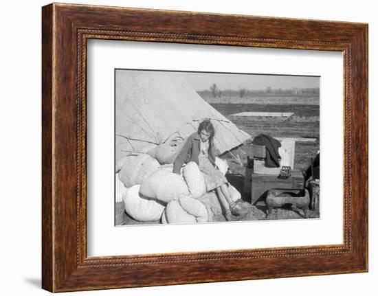 A girl in the camp for white flood refugees at Forrest City, Arkansas, 1937-Walker Evans-Framed Photographic Print