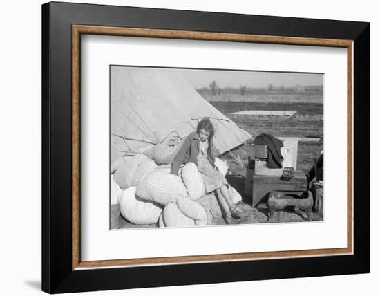 A girl in the camp for white flood refugees at Forrest City, Arkansas, 1937-Walker Evans-Framed Photographic Print