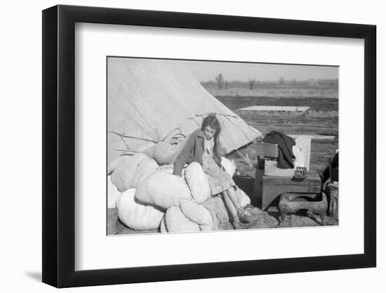 A girl in the camp for white flood refugees at Forrest City, Arkansas, 1937-Walker Evans-Framed Photographic Print