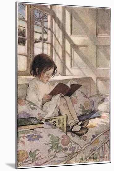 A Girl Reading, from 'A Child's Garden of Verses' by Robert Louis Stevenson, Published 1885-Jessie Willcox-Smith-Mounted Giclee Print