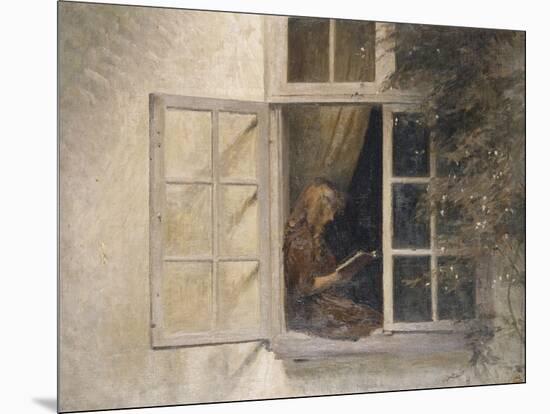 A Girl Reading in a Window-Peter Ilsted-Mounted Giclee Print