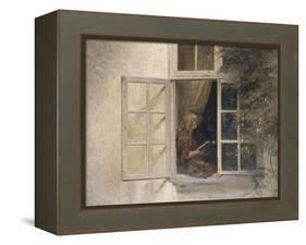 A Girl Reading in a Window-Peter Ilsted-Framed Premier Image Canvas