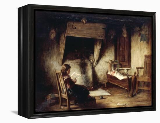 A Girl Reading-George Paul Chalmers-Framed Premier Image Canvas