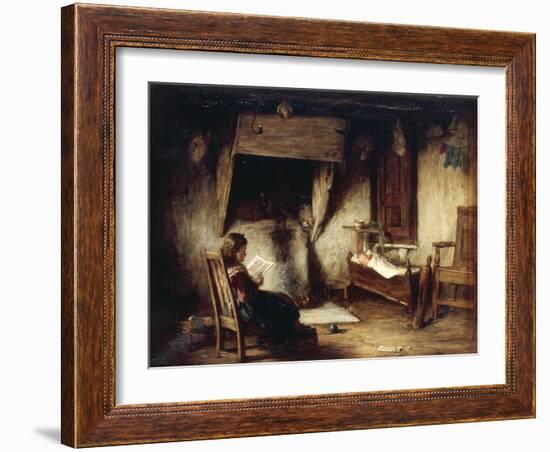 A Girl Reading-George Paul Chalmers-Framed Giclee Print