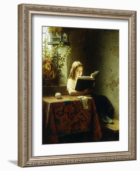 A Girl Reading-Meyer Johan Georg-Framed Giclee Print