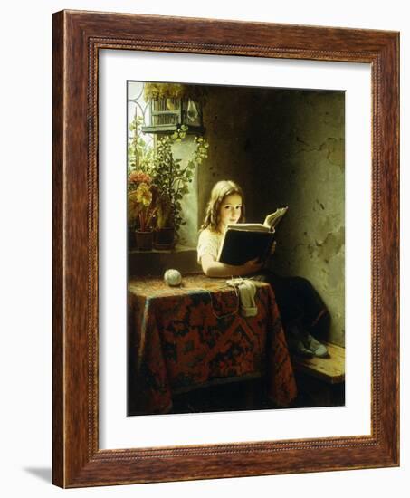 A Girl Reading-Meyer Johan Georg-Framed Giclee Print