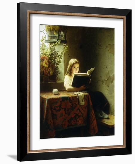 A Girl Reading-Meyer Johan Georg-Framed Giclee Print