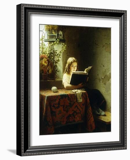 A Girl Reading-Meyer Johan Georg-Framed Giclee Print
