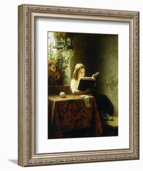 A Girl Reading-Meyer Johan Georg-Framed Giclee Print