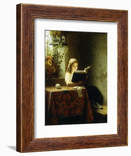 A Girl Reading-Meyer Johan Georg-Framed Giclee Print