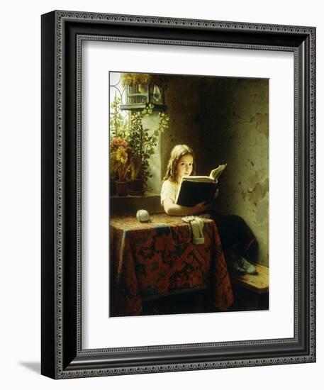 A Girl Reading-Meyer Johan Georg-Framed Giclee Print