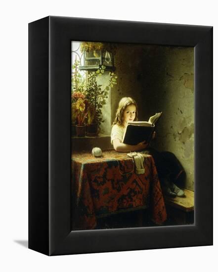 A Girl Reading-Meyer Johan Georg-Framed Premier Image Canvas