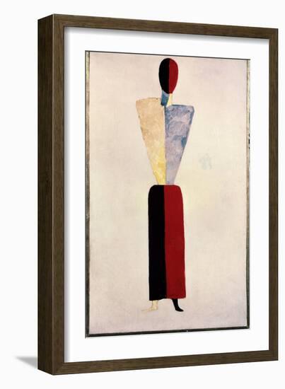 A Girl (Shape on White Background) , 1928-1932 (Oil on Wood)-Kazimir Severinovich Malevich-Framed Giclee Print