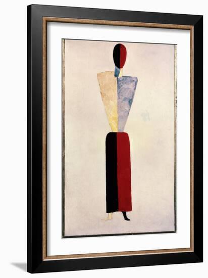 A Girl (Shape on White Background) , 1928-1932 (Oil on Wood)-Kazimir Severinovich Malevich-Framed Giclee Print