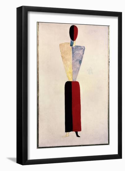 A Girl (Shape on White Background) , 1928-1932 (Oil on Wood)-Kazimir Severinovich Malevich-Framed Giclee Print