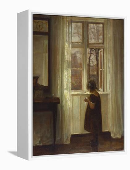 A Girl Standing at a Window-Carl Holsoe-Framed Premier Image Canvas