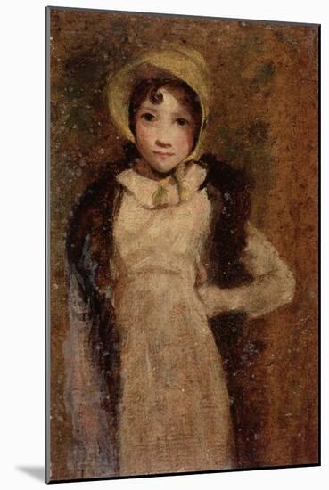 A Girl, Thought to Be the Artist's Daughter (Oil on Paper Laid on Board)-John Constable-Mounted Giclee Print