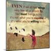 A Girl Walking in a Field with a Flock of Birds with an Original Quote-graphicphoto-Mounted Photographic Print