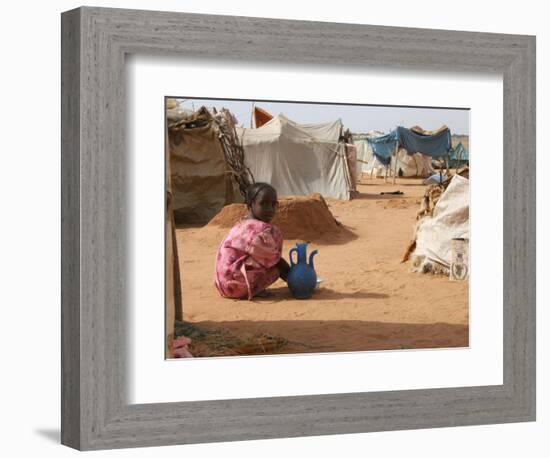 A Girl Washes Plates for Her Family in the North Darfur Refugee Camp of El Sallam October 4, 2006-Alfred De Montesquiou-Framed Photographic Print