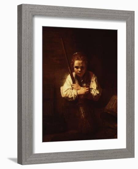 A Girl With a Broom, 1640-null-Framed Giclee Print