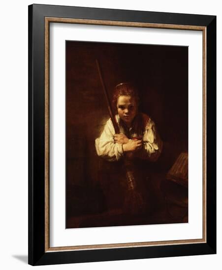 A Girl With a Broom, 1640-null-Framed Giclee Print