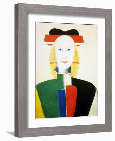 A Girl with a Comb, 1932-1933-Kazimir Malevich-Framed Giclee Print