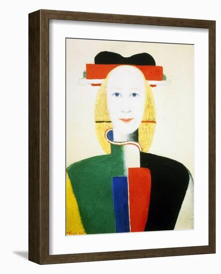 A Girl with a Comb, 1932-1933-Kazimir Malevich-Framed Giclee Print