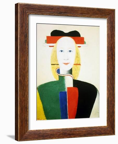 A Girl with a Comb, 1932-1933-Kazimir Malevich-Framed Giclee Print