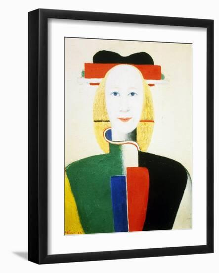 A Girl with a Comb, 1932-1933-Kazimir Malevich-Framed Giclee Print