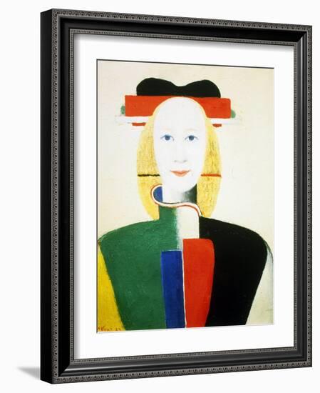 A Girl with a Comb, 1932-1933-Kazimir Malevich-Framed Giclee Print