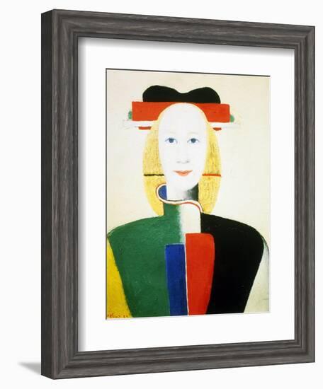 A Girl with a Comb, 1932-1933-Kazimir Malevich-Framed Premium Giclee Print