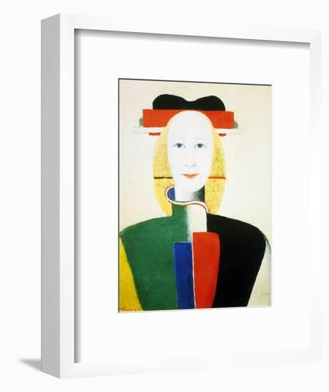 A Girl with a Comb, 1932-1933-Kazimir Malevich-Framed Premium Giclee Print