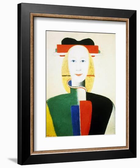 A Girl with a Comb, 1932-1933-Kazimir Malevich-Framed Premium Giclee Print