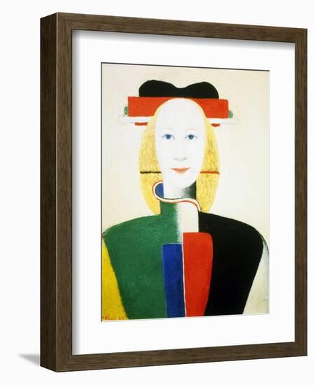 A Girl with a Comb, 1932-1933-Kazimir Malevich-Framed Giclee Print