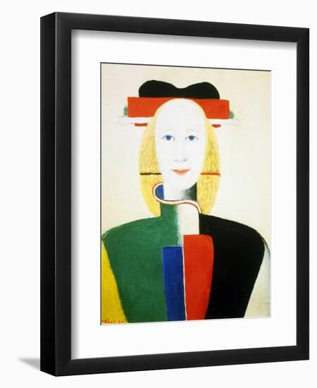 A Girl with a Comb, 1932-1933-Kazimir Malevich-Framed Giclee Print