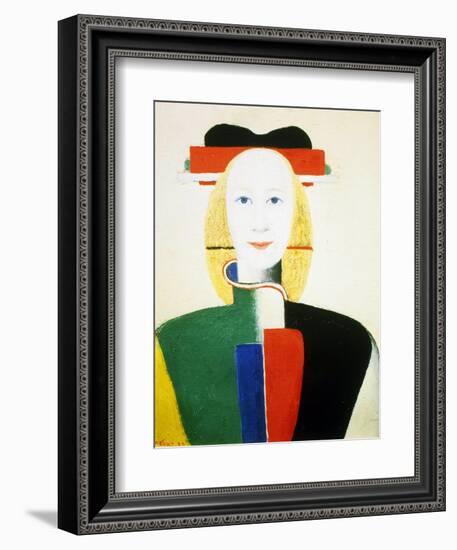 A Girl with a Comb, 1932-1933-Kazimir Malevich-Framed Giclee Print