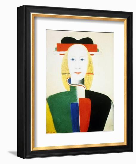 A Girl with a Comb, 1932-1933-Kazimir Malevich-Framed Giclee Print