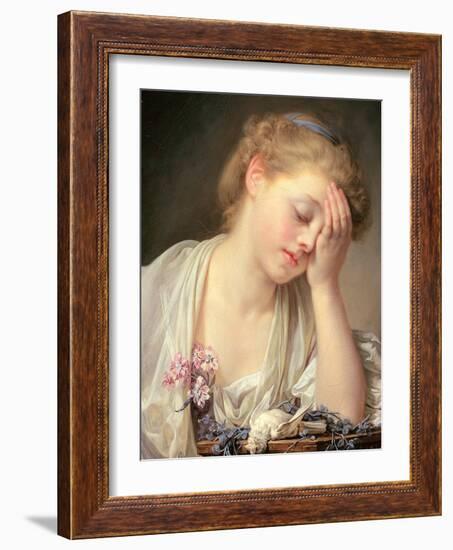 A Girl with a Dead Canary, 1765-Jean Baptiste Greuze-Framed Giclee Print