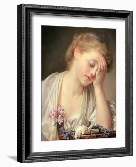 A Girl with a Dead Canary, 1765-Jean Baptiste Greuze-Framed Giclee Print