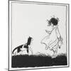 A Girl With a Doll Tells Off Her Cat-Arthur Rackham-Mounted Giclee Print