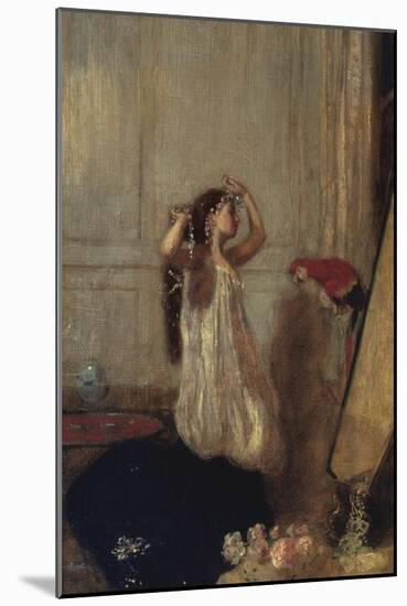 A Girl with a Parrot-Henry Tonks-Mounted Giclee Print