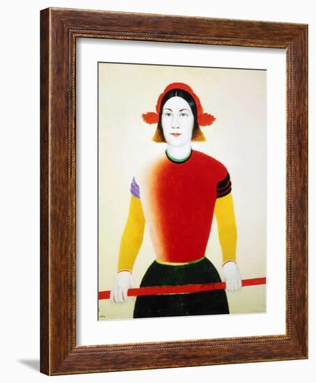 A Girl with a Red Pole, 1932-1933-Kazimir Malevich-Framed Giclee Print