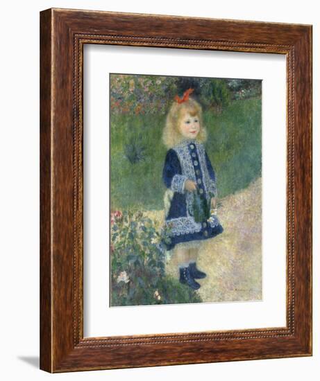 A Girl with a Watering Can, 1876-Pierre-Auguste Renoir-Framed Giclee Print