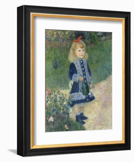 A Girl with a Watering Can, 1876-Pierre-Auguste Renoir-Framed Giclee Print