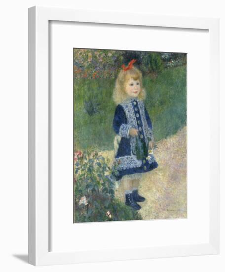 A Girl with a Watering Can, 1876-Pierre-Auguste Renoir-Framed Giclee Print