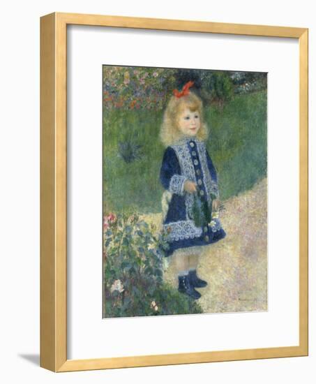 A Girl with a Watering Can, 1876-Pierre-Auguste Renoir-Framed Giclee Print