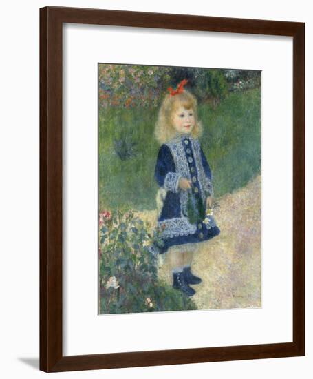 A Girl with a Watering Can, 1876-Pierre-Auguste Renoir-Framed Giclee Print